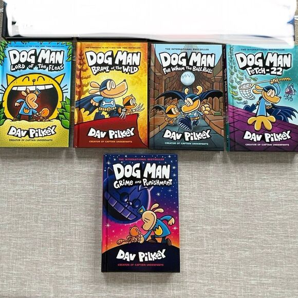 Dog Man book lot books 5-9 in the series by Dav Pilkey excellent condition - Picture 2 of 6